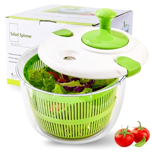 DoubleWave Salad Spinner | Spin & Dry Fruits, Vegetables & Greens Fast | Lettuce Washer with Dual...