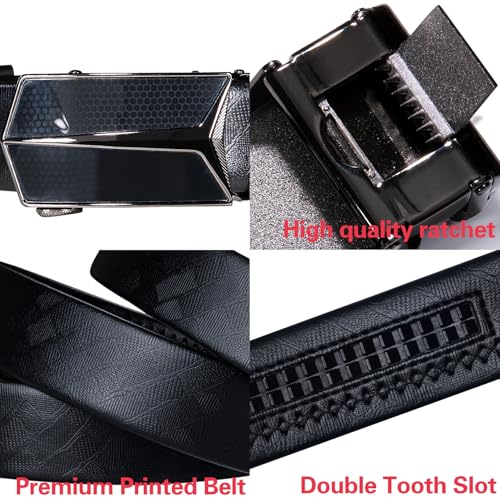 Image of Dubulle Men's Ratchet Belt Gold /Black /Red /Green /Blue /White Automatic Buckle Business Casual Belt Gift - Adjustable Fit