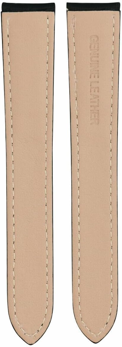Ewatchparts 20mm Leather Watch Band Strap Compatible With 36mm Cartier Tank Solo W6701005 Watch Black