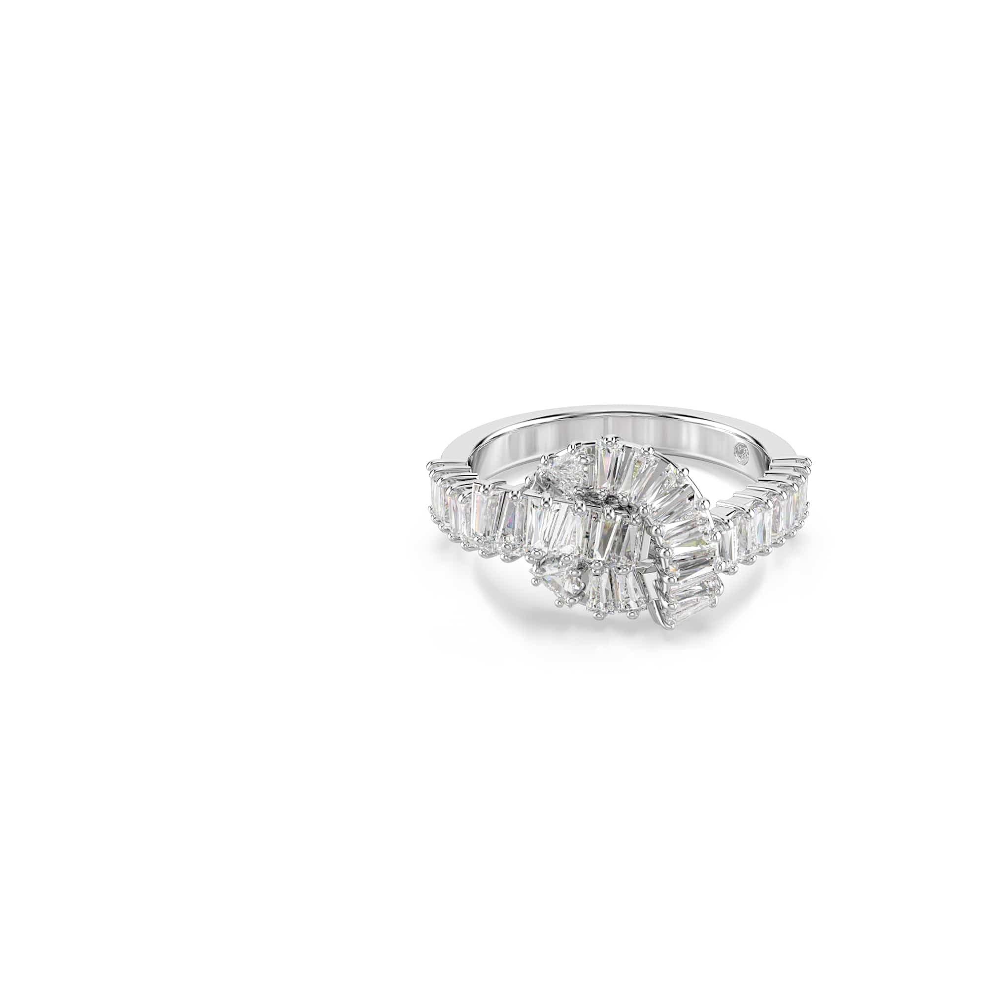 Swarovski Matrix Knot Ring, Clear Crystals, Rhodium Finish