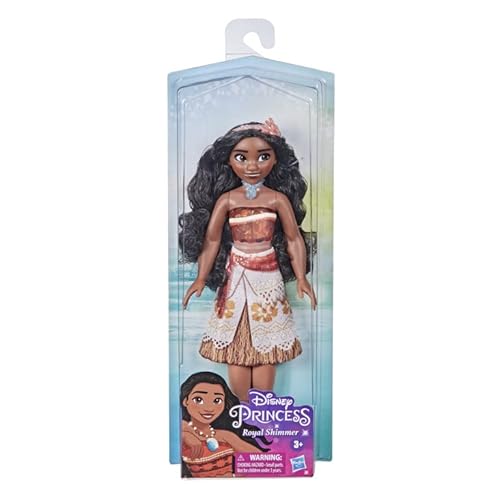 Disney Princess Royal Shimmer Moana Doll, Fashion Doll with Skirt and Accessories, Toy for Kids Ages 3 and Up