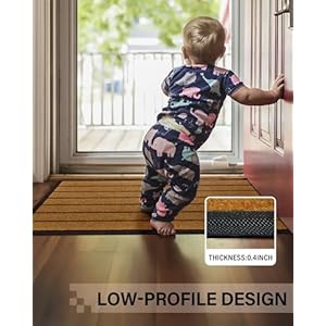 Front Door Mat for Outdoor Entrance: All Weather Durable Welcome Mat for Indoor Entryway, Patio, Garage, Porch - Thin Absorbent Dirt Trapper Doormat - Weatherproof, Easy to Clean - 30" x 17", Brown Front Door Mat for Outdoor Entrance All Weather Durable Welcome Mat for Indoor Entryway Patio Garage Porch Thin Absorbent Dirt Trapper Doormat Weatherproof Easy to Clean 30 x 17 Brown