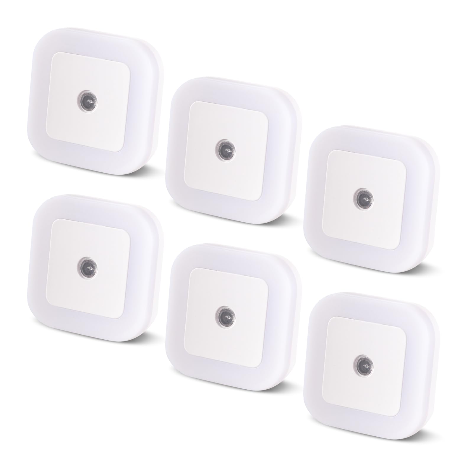 Amligy Night Light 0 5W Daylight White LED Plug-in Night Light with Dusk to Dawn Sensor Pack of