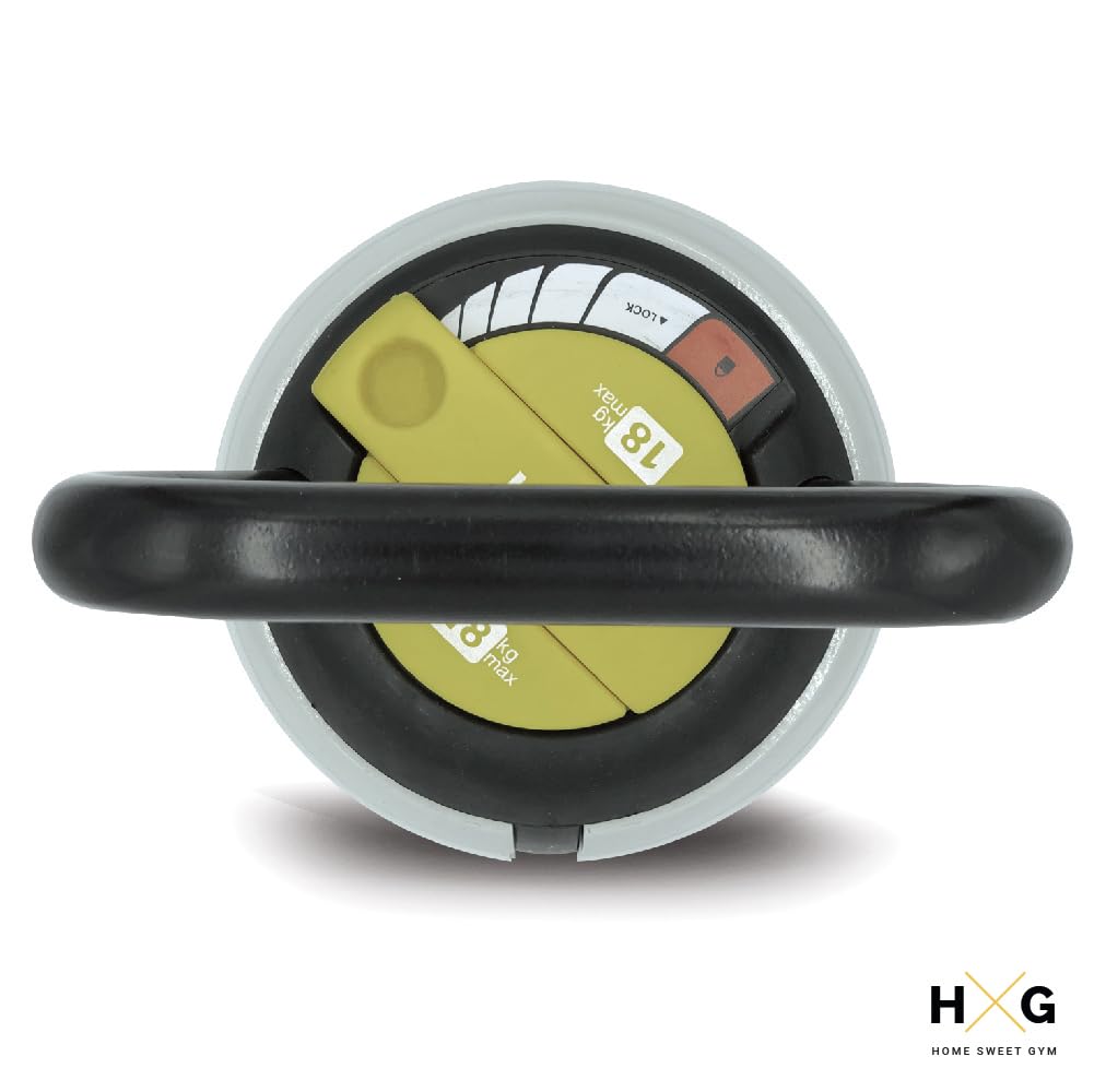 HxG.Kettlebell Ajustable o Pesa Rusa de 2,5kg a 18 kg de Carga y peso Variable con discos, Juego de pesas rusas, Campana con pesos entrenamiento de fuerza crosstraining