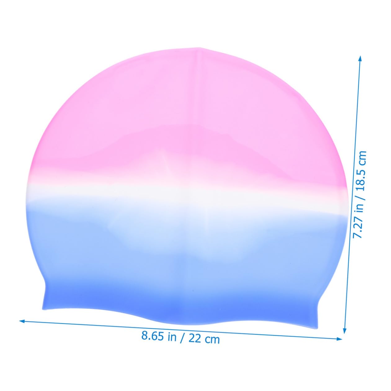 HANABASS 10 Cuffia in Silicone Elasticizzata per Donne Cappello Piscina Antiscivolo Copricapo per Lunghi e Rosa e Blu Sfumato