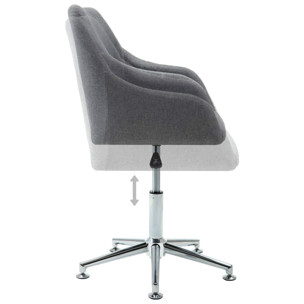 Silla de oficina giratoria de tela gris claro con respaldo y reposabrazos ajustables en altura, asiento ergonómico para oficina en casa, trabajo, juegos y salón