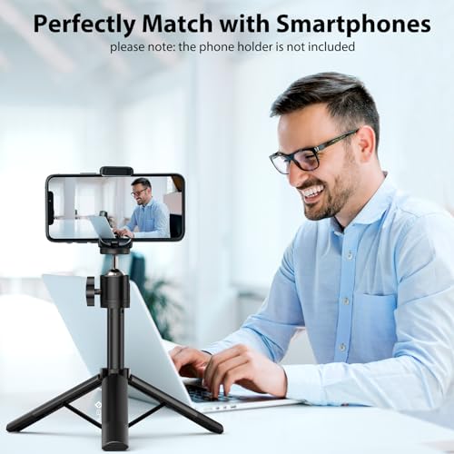 Image of Webcam Tripod, EMEET Professional Webcam Mini Tripod, Adjustable Heights with 360 Swivel Head, Portable&Lightweight, Stable Use, Universal Compatible for Most Webcams /Phones /GoPros /Mirrorless Cameras