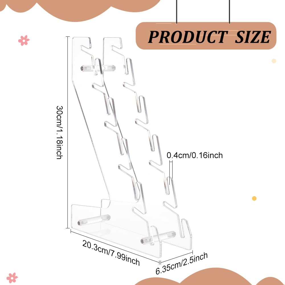 CANIPHA 2 pezzi Hat Stand For Baseball Caps organizer per cappelli in acrilico per berretti da baseball, supporto per cappelli scaffale, supporto per cappelli espositore per 7 berretti da baseball