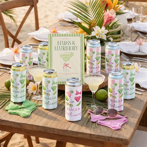 Enfriadores de latas para despedida de soltera, juego de 16 piezas con letrero de madera 5