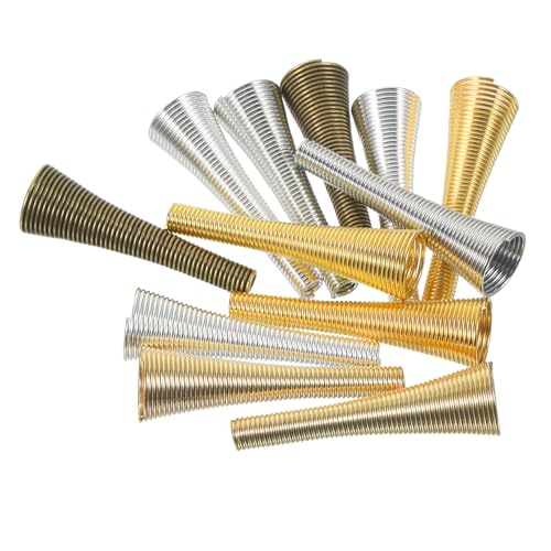 HOMSFOU 60pcs Metal Trumpet Flower Bead Cap for DIY Jewelry Making Bead Caps Bracelets Necklace Earrings End Charms