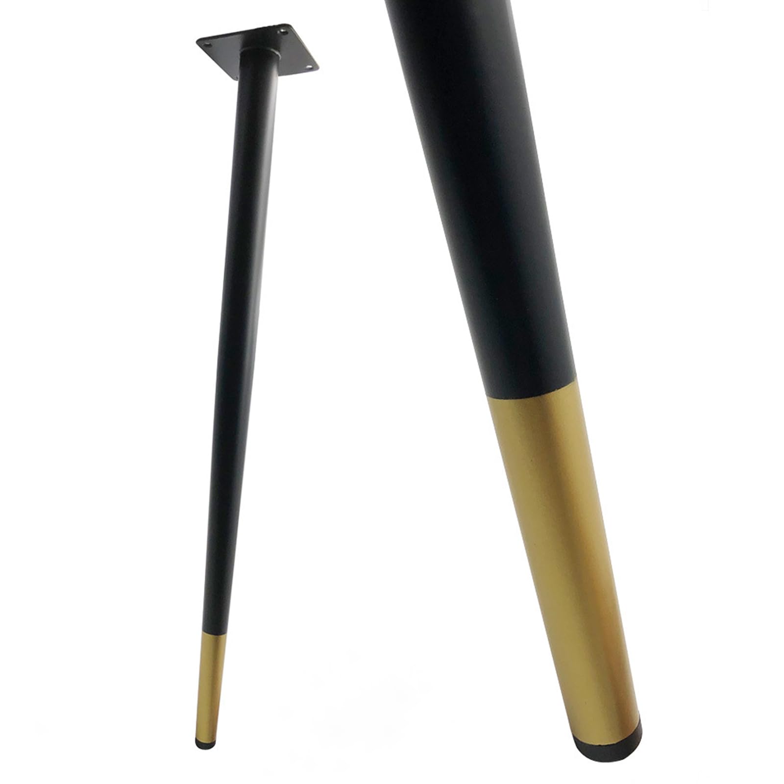 Generico Gambe per Mobili Ricambio Nero 4 Pezzi Supporto Piedini Conici per Tavolo in Ferro Vernice Spray Piedini per Divano Altezza: 10-72 cm Piedini per Mobile Oro 72 cm/28,4"