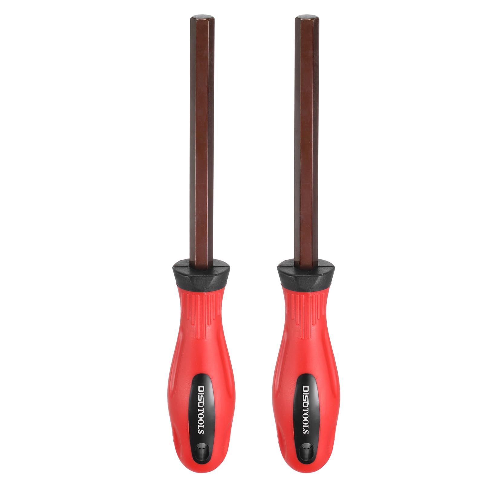 sourcing map 2pcs 10mm Metric Hex Screwdriver 8.86" Magnetic Screwdrivers 4.72" Heat-Treated S2 Alloy Steel with Ergonomic Handle for DIY Repairing, Red Brown