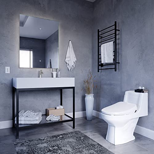 Asiento inteligente eléctrico para bidé ANZZI para inodoros alargados, asiento calefactado, secador de aire caliente, tapa de cierre suave, boquilla autorreparable, funciones con control de temperatura y presión, con mando a distancia (TL-AZEB101B) miniatura 3