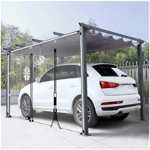 Xrdbfd Outdoor Clear Tarp Curtains with Zipper Door, Transparent Waterproof Tarpaulin Side Panels, Pergola/Gazebo Side Curtains, 0.3mm Partition Rain Curtains,WxH-1.5x2.5m/4.9 * 8.2ft