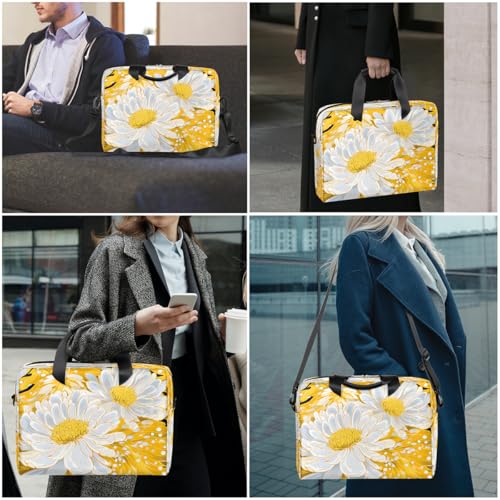 Maletín para portátil 15.6"–16" blanco con diseño floral miniatura 2