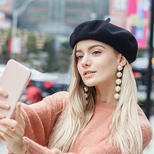Image of Jolbndcv 6PCS Beret, French Beanie, Outdoor, Winter, Fashion Lady Hat | One Size Fits Most,Solid Color,Stretchable,for All Season