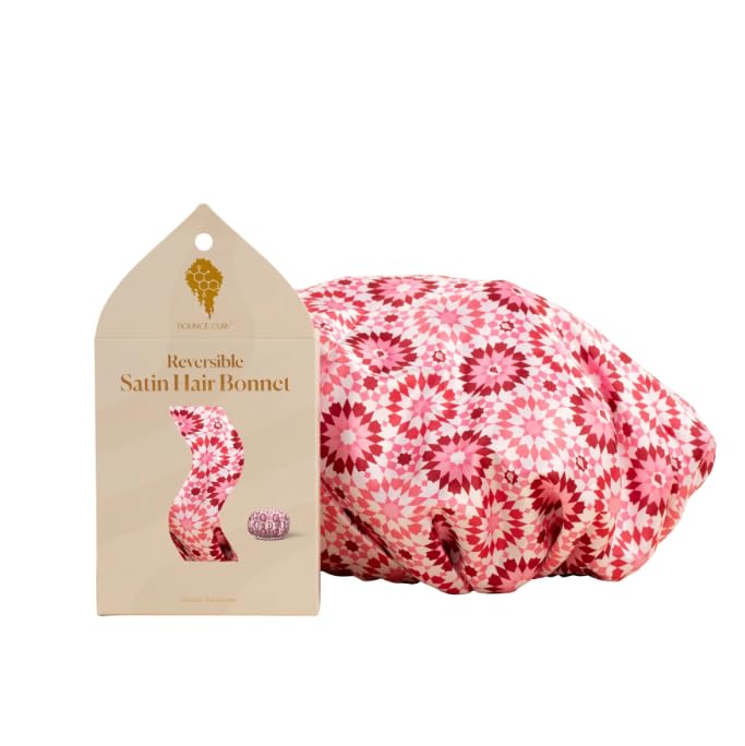 Bounce Curl Gorro de satén rosa