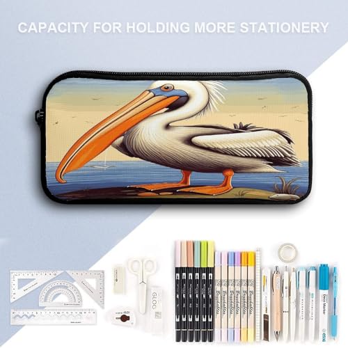 Printed Backpack With Lunch Pack Storage Box Case Pelican Birds 3pcs Lightweight Travel Backpack4