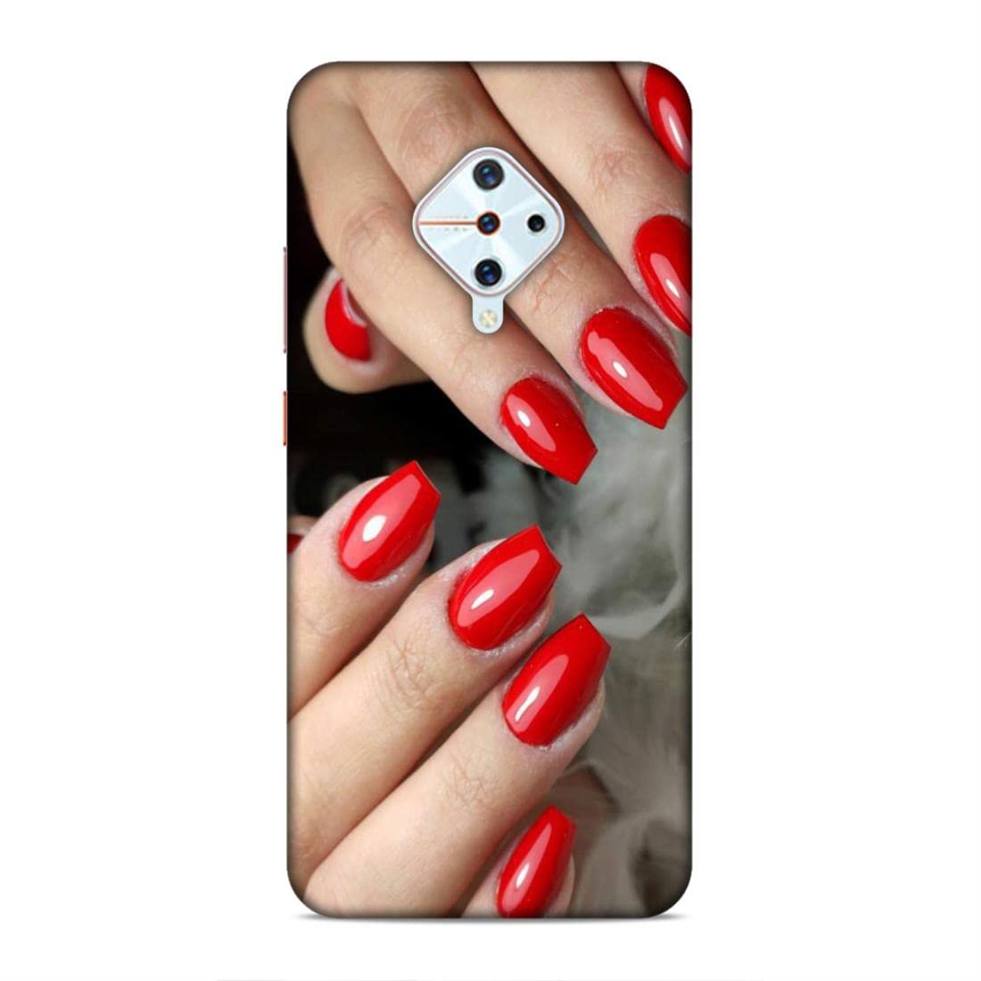 Printed Mobile Back Hard Case Cover for Vivo S1 Pro | Red Nails, Nail Paint, Makeup, Girly -2314-image-47