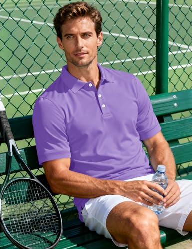 Image of MAGCOMSEN Men's Polo Shirts 3 Buttons Casual Work T Shirts Quick Dry Short Sleeve Golf Shirt Pique Jersey Outdoor Performance