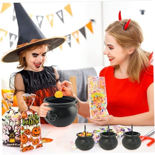 Caldero de plástico para brujas Jorzer decoración jardín y mesa de Halloween 4