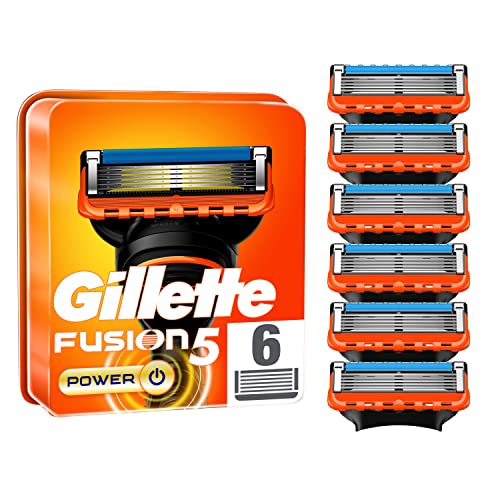 Gillette Fusion5 Power Recharges De Lames De Rasoir Pour Homme, 6 Recharges De Lames