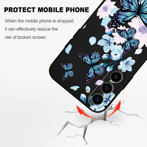 LEECG for Samsung Galaxy S23 Plus Case, Creative Pattern Design Silicone Slim Thin Protective S23 Plus Phone Cover 6.6"-Aurora Butterfly Black by LEECG - Image 5