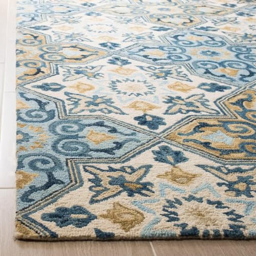 Image of Modern Home Decor Texture Wool Loop Pile Anti-Shed Rug Hand Tufted Carpet for Living Room Bedroom Drawing Room and Hall Color Multi 4 x 6 Feet (120 x 180 cm)