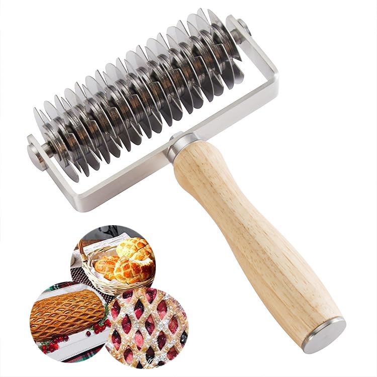 Rullo Pasta Decorativo A Griglia - Per Biscotti, Pizza E Dolci, Con Motivo Losanghe - Foto 3