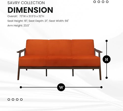 Miniatura 23 de Lexicon Savry - Silla decorativa con brazo de madera de tela de 29 pulgadas de ancho, color naranja Naranja,Marrón claro,Gris