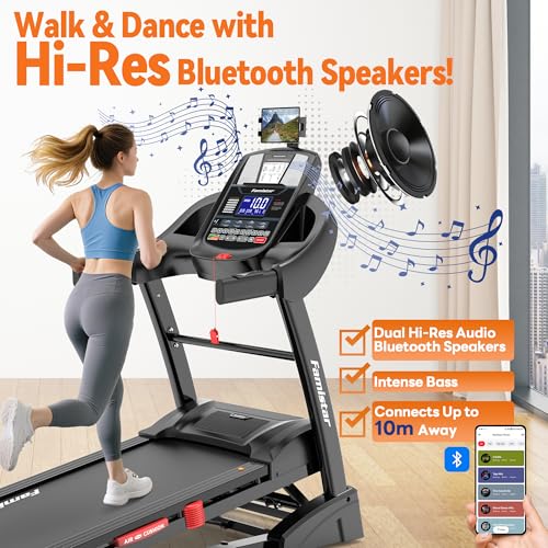 Image of 5.1HP Folding Treadmill for Home with 20% Auto Incline, 300-400 LB Capacity, Portable Foldable Treadmill, Free APP Control, Adjustable Tablet Holder,12MPH Speed,71 Programs,Knee Straps Gift
