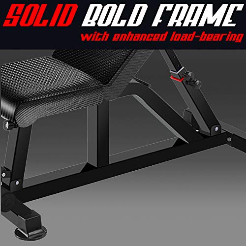 BOUDECH - Thor 250 Fitnessbank voor training met gewichten en halters met helling, verstelbaar, ultra-ergonomisch design en solide frame, antislip, belastbaar tot 250 kg - Image 8