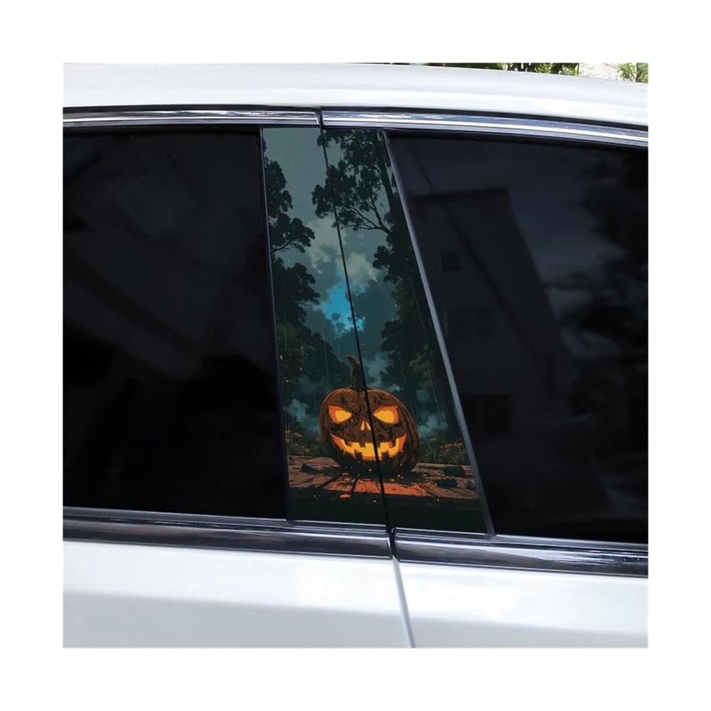 Body Parts 2pcs Horror Pumpkin Stickers DIY Car Pillar Stickers Car Center Pillar Vinyl Stickers(B)
