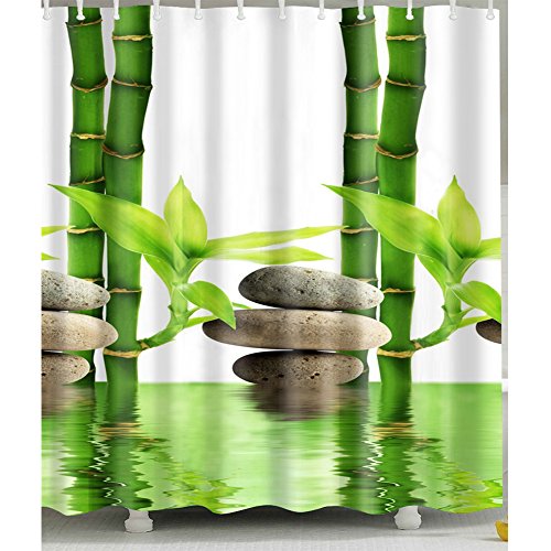 1 Stück Rock-and-Bamboo Duschvorhang für Haus & Badezimmer