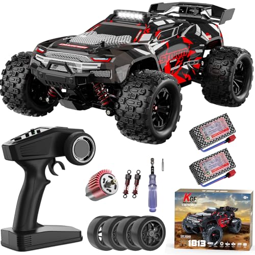 Image of KGF 1:18 Scale All Terrain RC Cars for Adults,High Speed Remote Control Car | Fast RC Cars for Boys Age 8-1,2.4GHz 4WD Off Road Monster Truck, 4X4 Fast Drift Wheel RC Truck with 2 Rechargeable Batteries