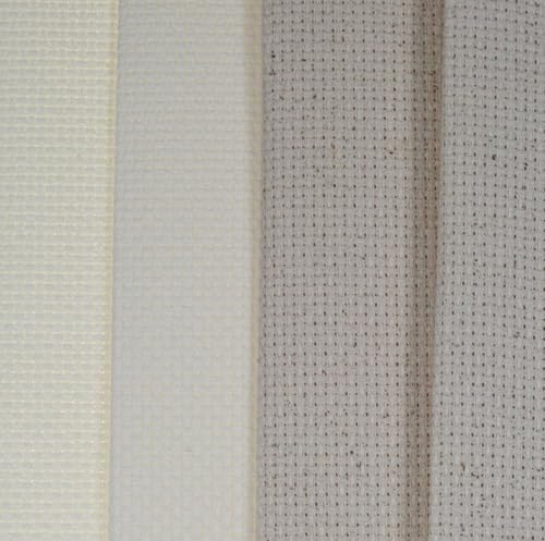 Image of KCS 4 pc of 12 inch x 18 inch(30cmx45cm) 14CT Counted Cotton Aida Cloth Cross Stitch Fabric (Antique White+Oatmeal)