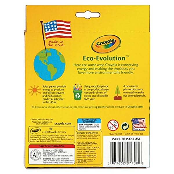 Crayola Non-Washable Markers, Broad Point, Classic Colors, 8/Set (58-7708)