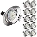 Produktbild Wowatt 10x LED Einbaustrahler 230V 6000K Kaltweiß Schwenkbar LED Einbauleuchte Set Einbauspots inkl. 10x 6W GU10 Spots f. Loch 68-80mm Rund Deckeneinbaustrahler 600lm Ersetzt 50W Deckeneinbauspot