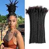 Teresa Human Hair Dreadlock Extensions Human Loc Extensions 0.8cm Width 6 Inch 20 strands Real Hair Dreadlock Extensions Loc Extensions Human Hair For Men/Women/Kids