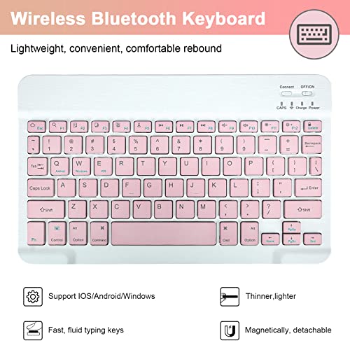 Image of SOPPY Keyboard Case with Mouse for iPad Air 11-inch (M3 2025 / M2 2024) & Air 5th /4th Gen & iPad Pro 11 inch (1st /2nd /3rd /4th Gen), Detachable Bluetooth Keyboard Cover, Rechargeable, Pink