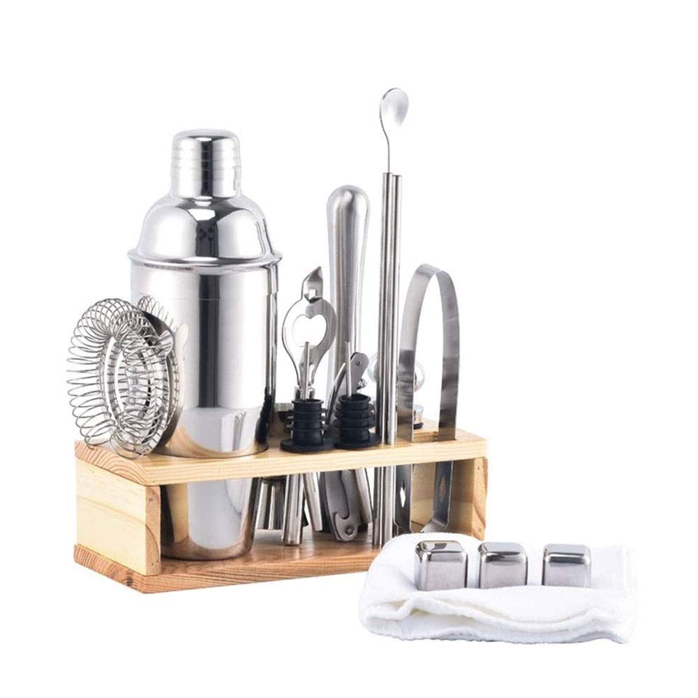 Set de coctelero, Kit de barman: juego herramientas barra 19 piezas con