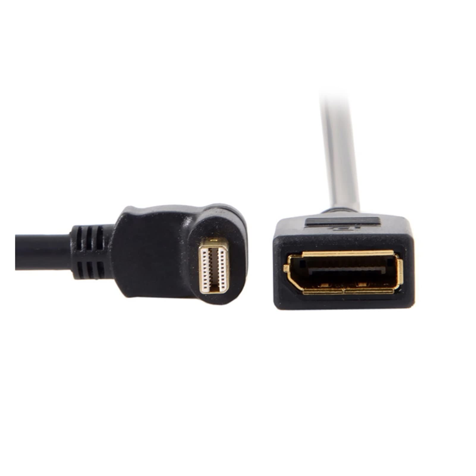 EVURU 90 Gradi a Destra Lasciato Giù dal Cavo angolato M~Ni DP. DisplayPort al Cavo Femmina Displayport Compatible with Display Monitor 25cm Cable(Color:Mini DP UP TO DP)