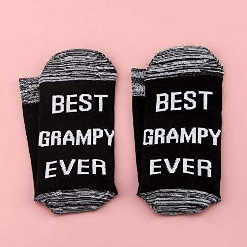 LEVLO 2 Pairs Father's Day Gift Best Grampy Ever Socks Grandpa Gift for Papa Grandfather Men Birthday Present4
