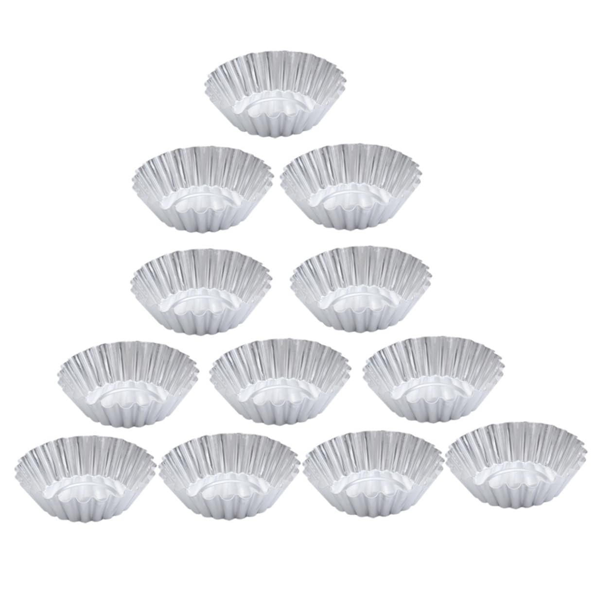 Luxshiny 100stücke Aluminiumlegierung Tarteformen Mit Fluted Kanten Muffin Und Cupcake-molds Für Eierkuchen Pudding Und Desserts