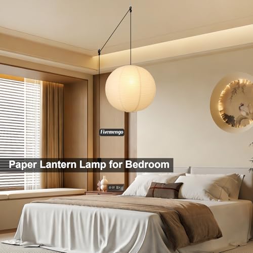 Fivemengo 20in Paper Lanterns Plug in Hanging Lamp Off-White 19.7FT Cord by Fivemengo - Used condition - Image 8