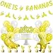 35Pcs Banana 1st Birthday Party, Bananas 1st Birthday Party Decoration Supplies with Glitter One is Bananas Banner, Banana Foil Balloons Cake Toppers for Banana Theme Birthday Party Decor