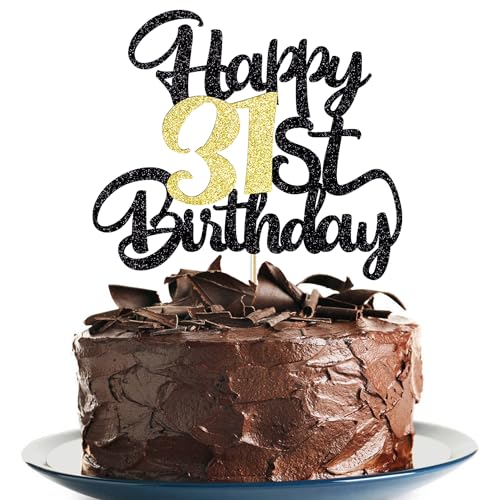 Image of 31st Happy birthday cake topper party decoration gift plugin | Cheers to 31 Years,31 & Fabulous /Hello 31st Legend since Awesome since1995 Straight Outta Party Decoration Gift Plugin