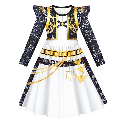 Girls Long Sleeve Dress Singer Outfit Halloween Kids Party Dresses2
