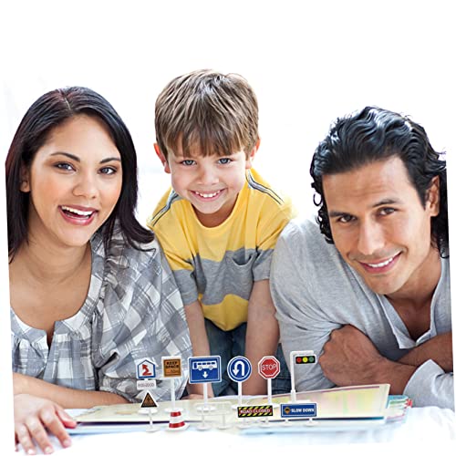 ifundom 1 Set Simulierte Verkehrsbarrikaden Mini Spielzeug für Verkehrszeichen Modelle Spielset für Kinder mit Verkehrszeichen Barrieren Zapfen Auto Kind Ampel Spielzeug Kunststoff