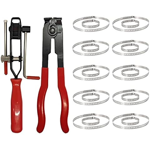 ZSSElec 22pcs CV Boot Clamp Pliers with CV Boot Clamps,Car Band Tool Kit with Axle CV Joint Boot Crimp Clamp Kit,Ear Boot Tie Removal Pliers Cover